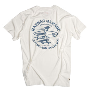 Beach Rat Mens Organic Natural Vintage Cotton Graphic T-Shirt