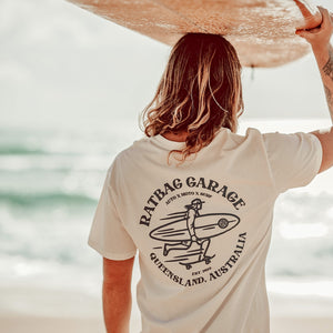 Beach Rat Mens Organic Natural Vintage Cotton Graphic T-Shirt