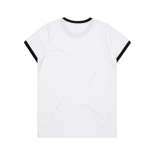 Auto Restorations White/Black Ringer Womens T-shirt