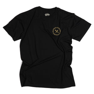 Garage Emblem Mens Black & Gold Vintage Cotton Graphic T-Shirt