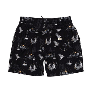 Cockatoos & Palms Black Recycled 17" Boardshorts