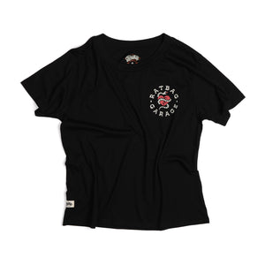 Machines Of Love Womens Black Vintage Cotton Graphic T-Shirt