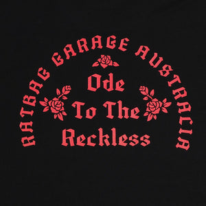 Ode To The Reckless Mens Black Vintage Cotton Graphic T-Shirt
