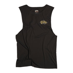 Pistons & Palms Mens Coal Vintage Cotton Graphic Tank T-Shirt