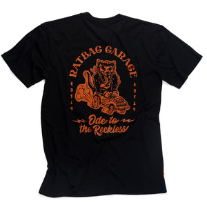 Reckless Devil Mens Black Vintage Cotton Graphic T-Shirt
