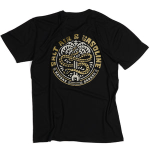 Serpent Re-Imagined Mens Black Vintage Cotton Graphic T-Shirt
