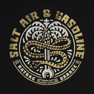 Serpent Re-Imagined Mens Black Vintage Cotton Graphic T-Shirt