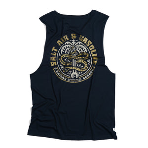 Serpent Re-Imagined Mens Navy Vintage Cotton Graphic Tank